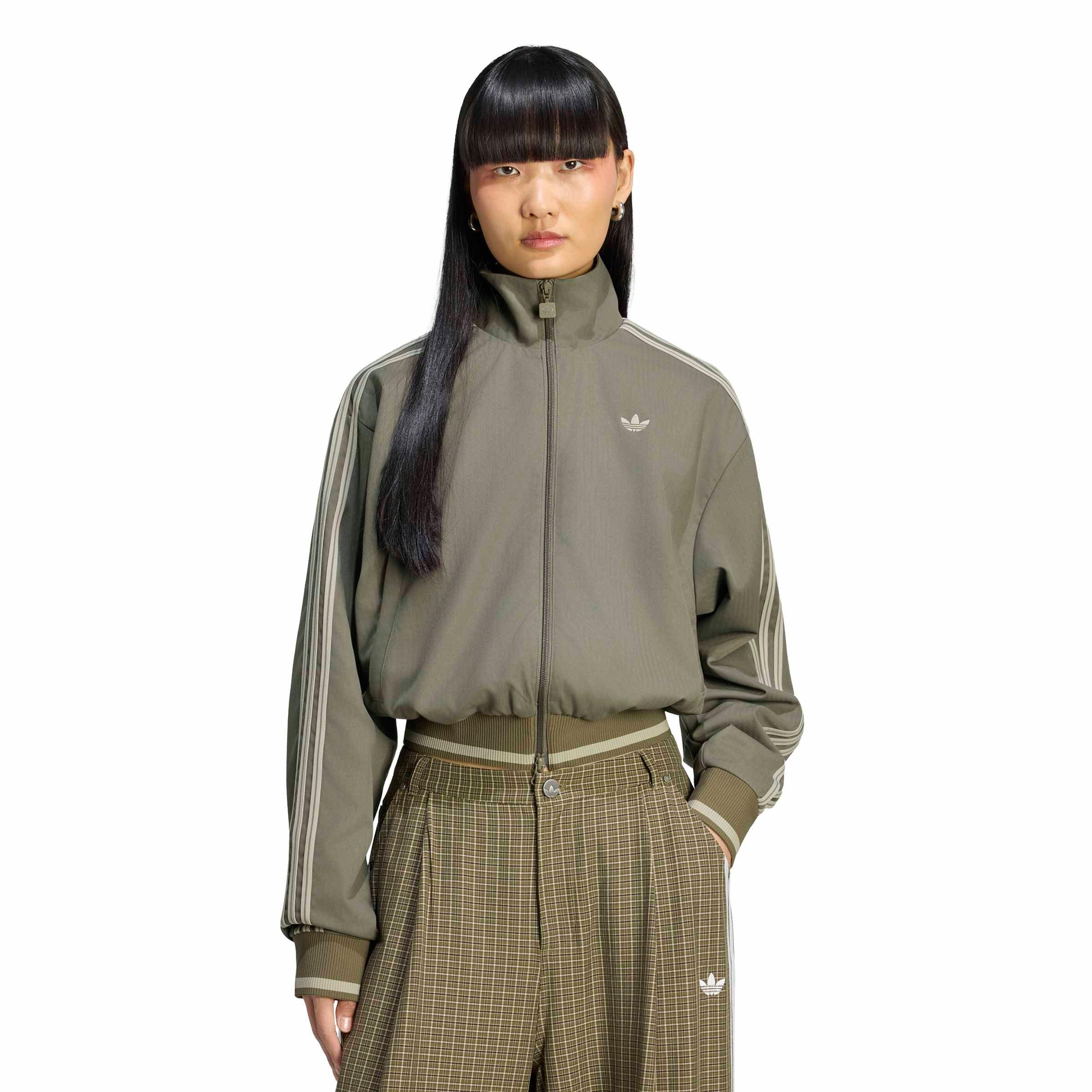adidas Originals Women's Firebird Track Top - Cargo Khaki - CARGO KHAKI